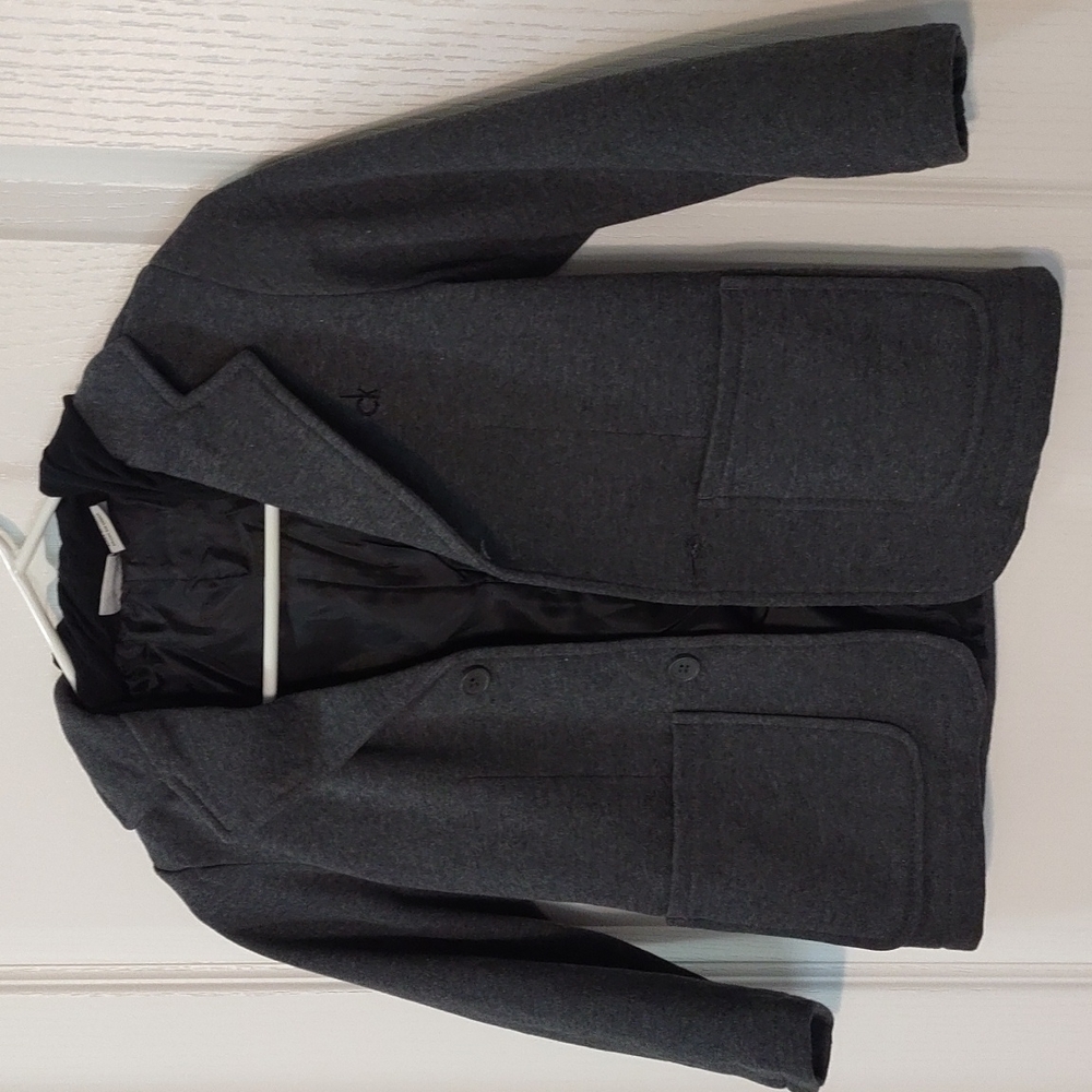 Calvin Klein boys gray peacoat